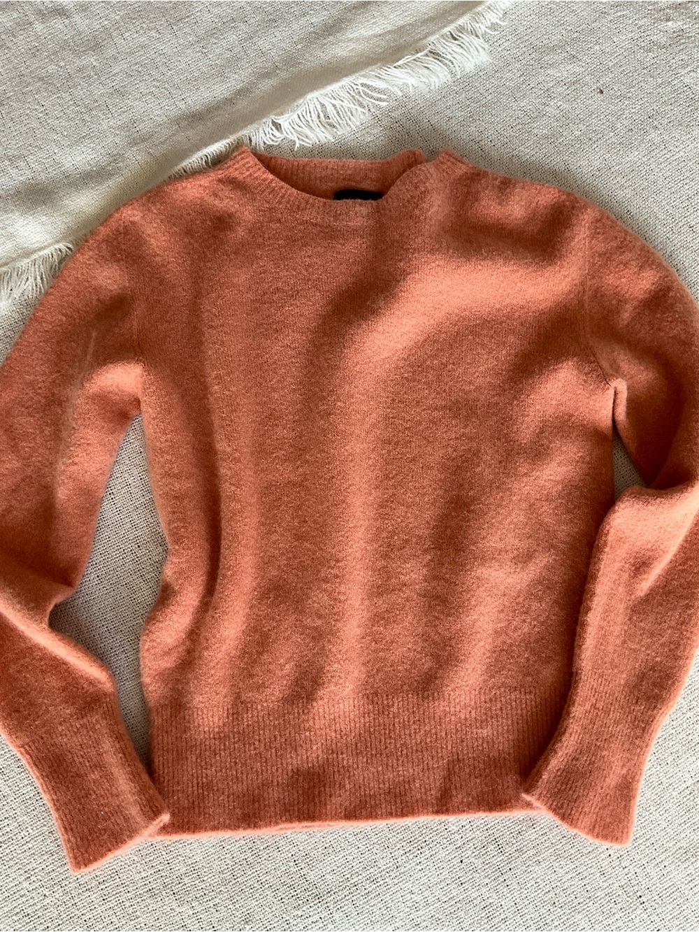 NOOS Italian Alpaca Wool Blend Sweater L Coral Soft Fuzzy Knit - Picture 4 of 5